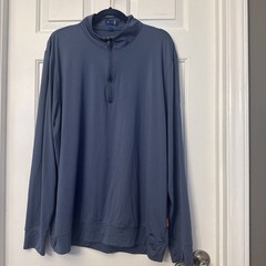 Stitch 1/4 Zip Pullover Mens X-Large Blue Striped Golf Stretch Performance