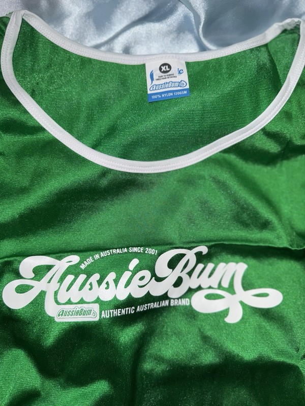 🔥 NEW AussieBum SILKY Nylon Tank Top Surfing Men XL GREEN BLUE Aussie Bum Glanz gallery