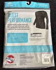 Quest Performance Active Base Layer Men’s Long Sleeve Black Size M Coldpruf NWT