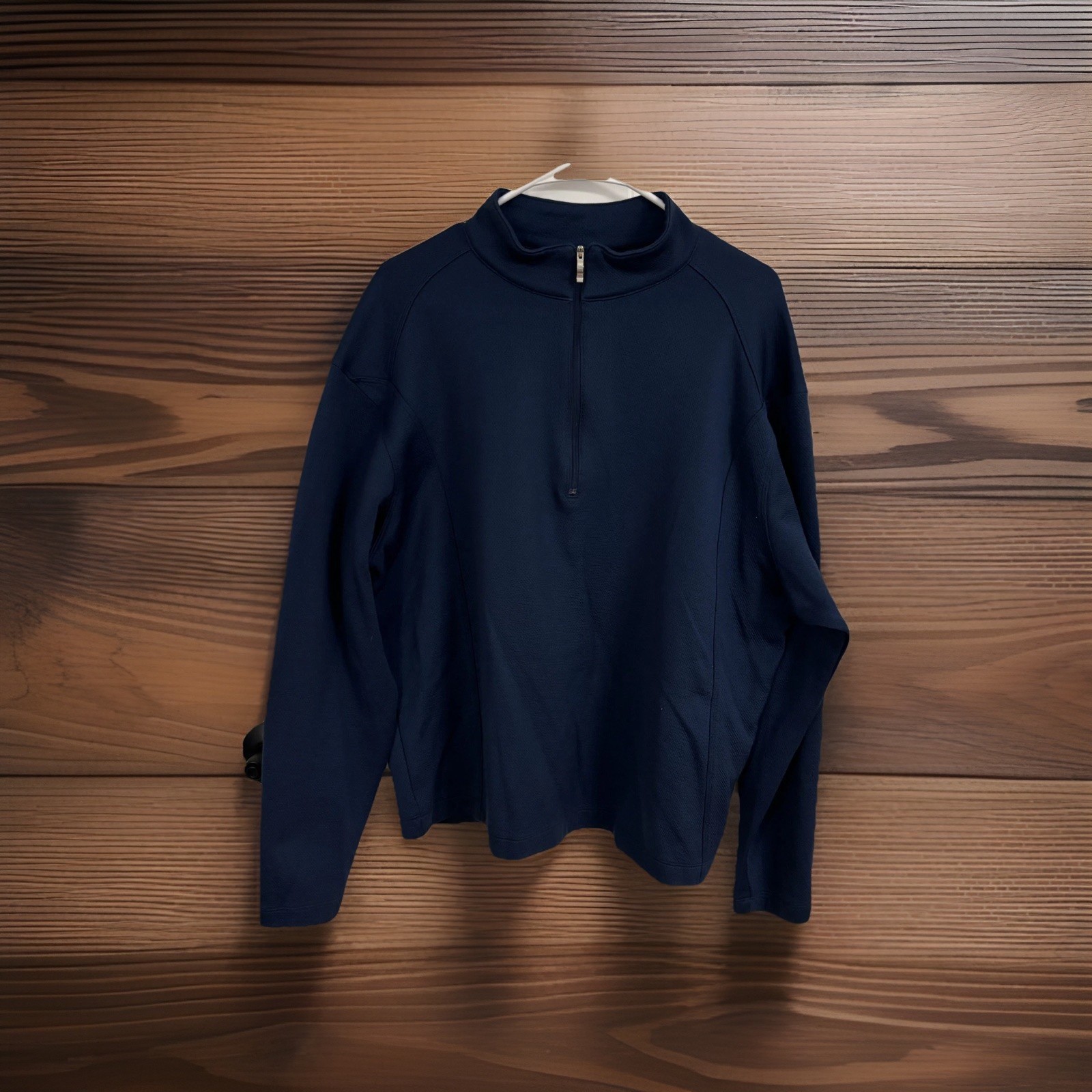 NIke Therma 1/4 Zip Pullover Sweater Mens L navy Golf Performance Mock gallery