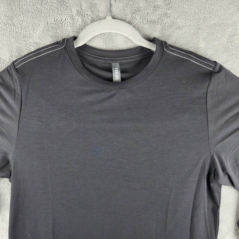 Vuori Current Tech Crew Neck Long Sleeve Black T Shirt Men's Medium White Stitch gallery
