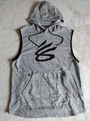 Under Armour Steph Curry Sleeveless Hoodie Mens Medium Gray