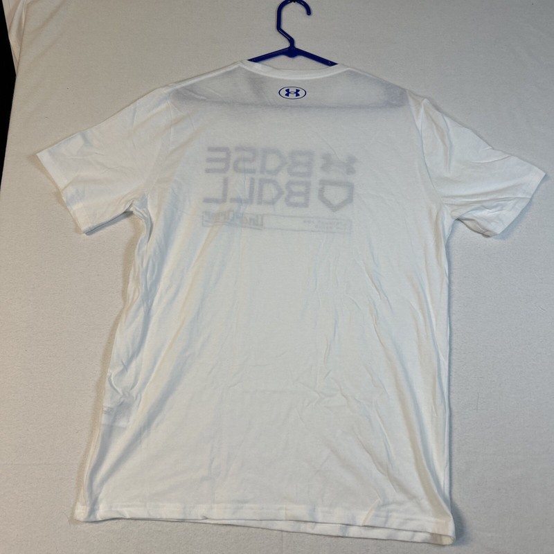Under Armour Woodmark Baseball Short Sleeve Tshirt Mens Large 1374008-100 White gallery