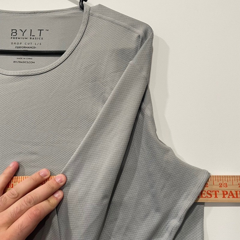 BYLT Premium Basics Mens Gray Long Sleeve Performance Shirt Athletic Top gallery