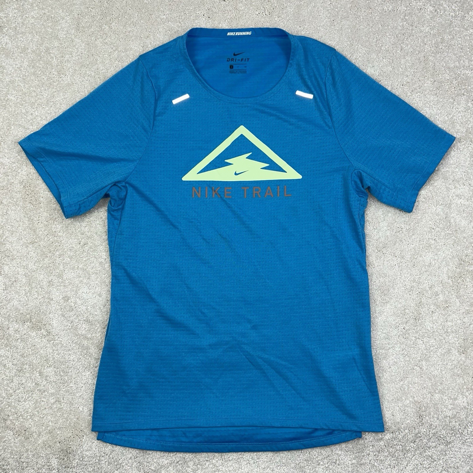 Nike Mens Rise 365 Top Breathe Laser Blue/Barely Volt CQ7951-446 Running Shirt S gallery