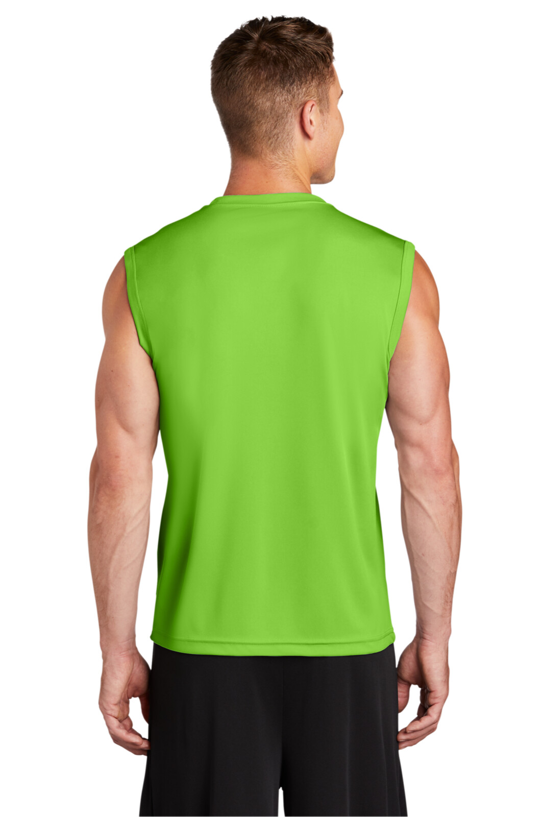 Mens Sport Tek ST-352 Sleeveless Performance Sz Med T Shirt Lime Shock Green gallery