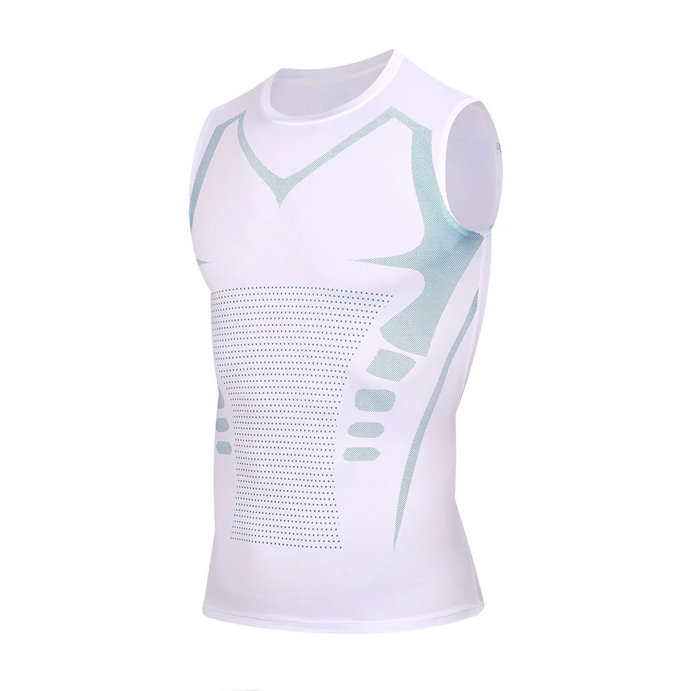 Ionic Shaping Vest For Men Ice-Silk Slimming Vest Body Shaper Compression Shirts gallery