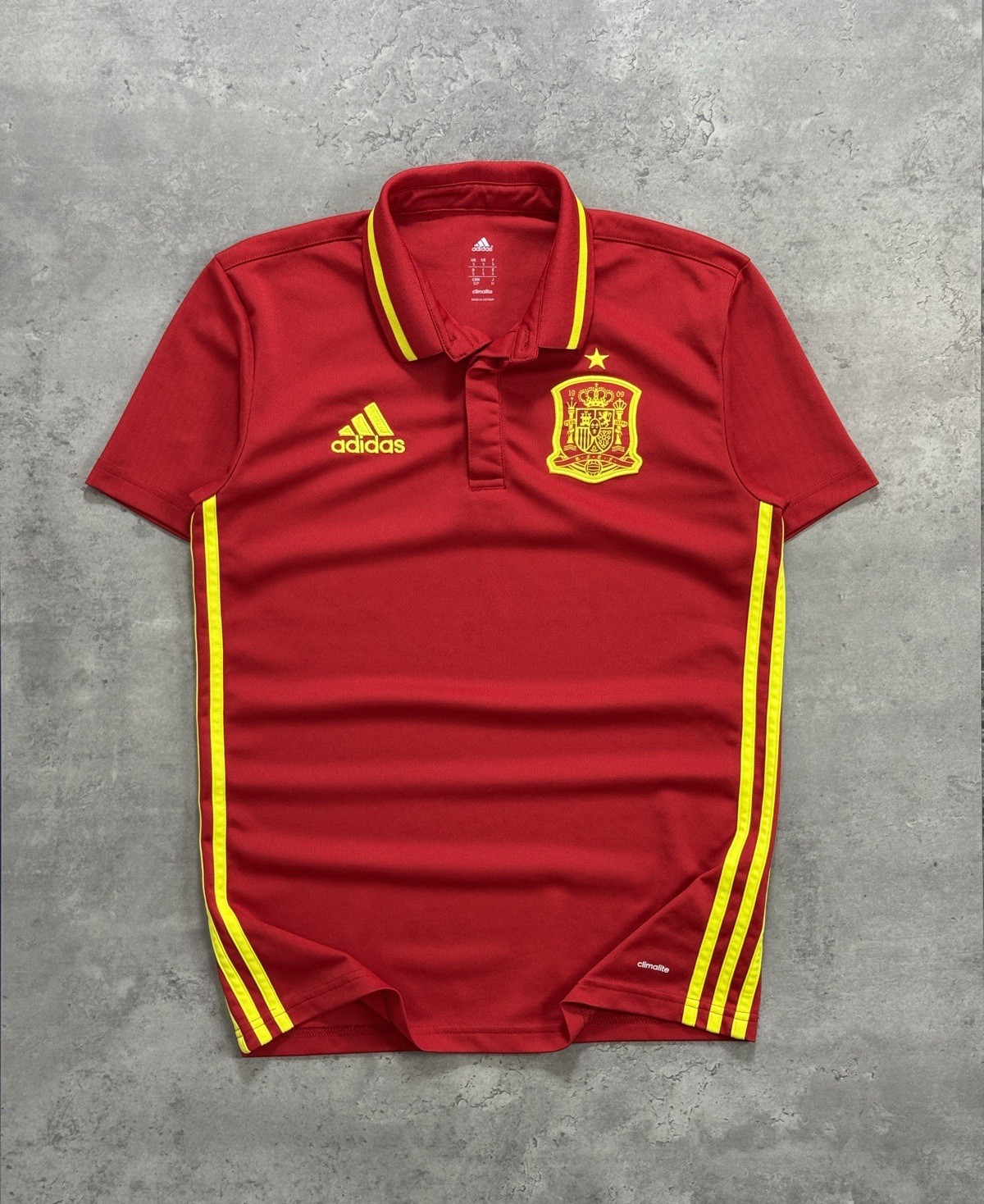 Adidas Spain National Team Soccer Polo Shirt Jersey Men Size S Red Climalite gallery