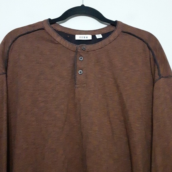 RowM pullover top men 3XB base layer brown outdoor performance casual y2k retro gallery