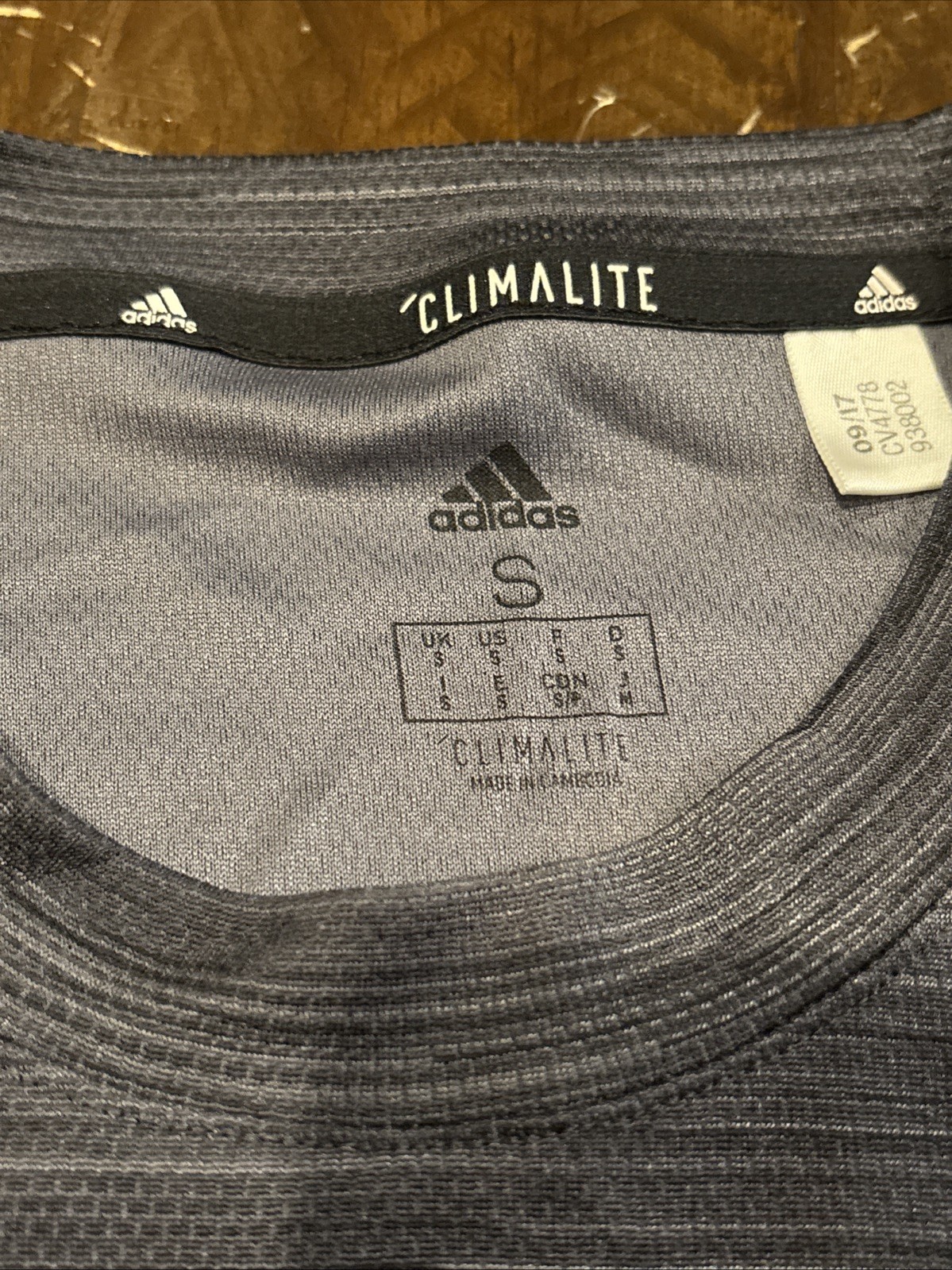 Men’s Black And Gray Adidas Climalite Long Sleeve Tee Size Small gallery