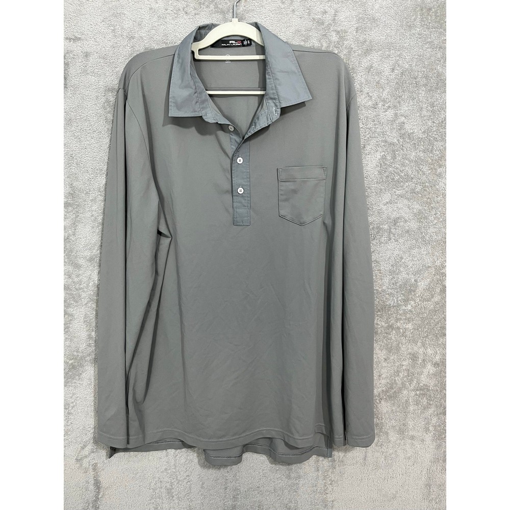 RLX Ralph Lauren Polo Pullover XL Gray Long Sleeve Work Athleisure Wicking