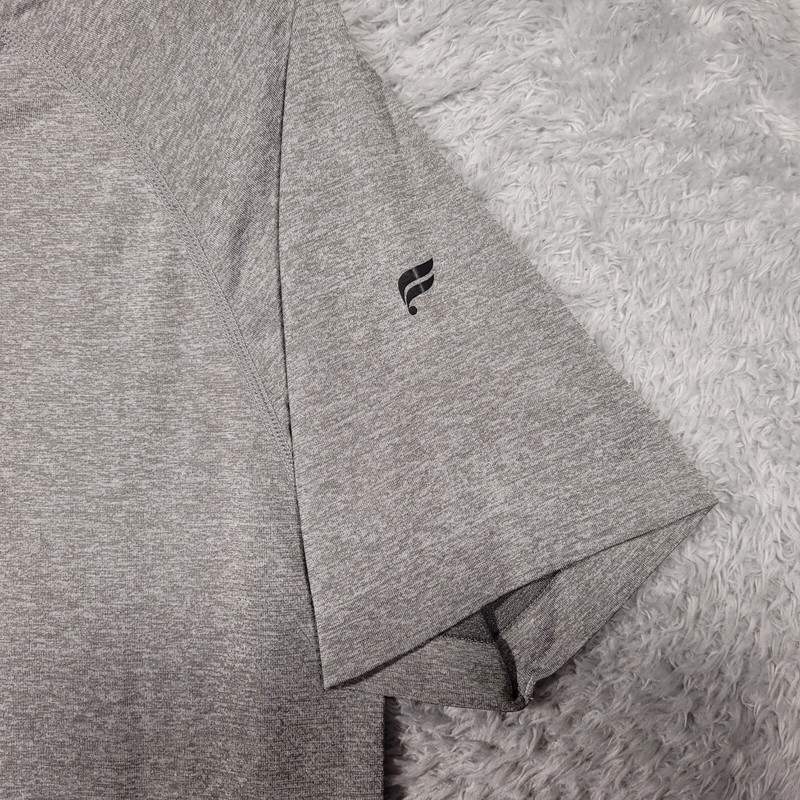 Fabletics Shirt Mens Medium Grey Heather Short Sleeve Gym Train Workout Run gallery