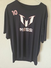 Messi Shirt Mens XL Black Pink Performance Soccer Football 10 Logo Athletic