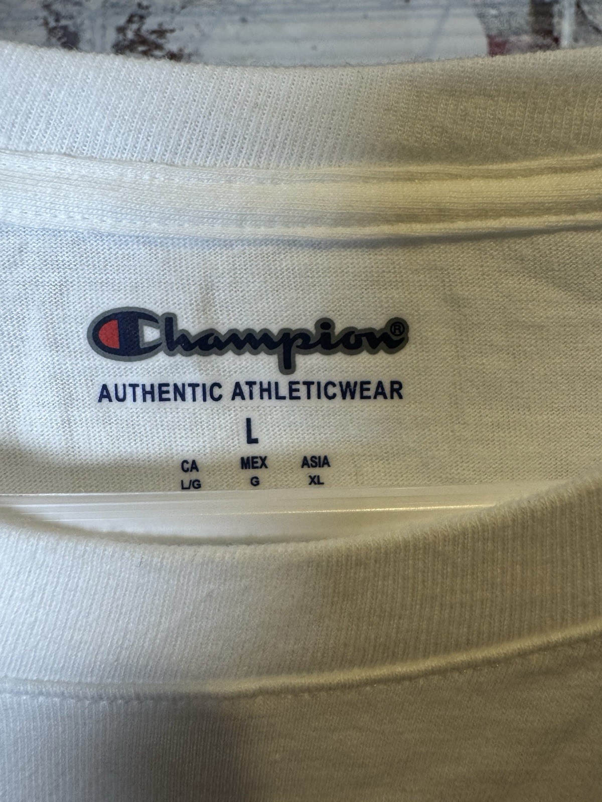 Champion Authentic Athleticwear Men's White Cotton Logo T-Shirt Size L gallery