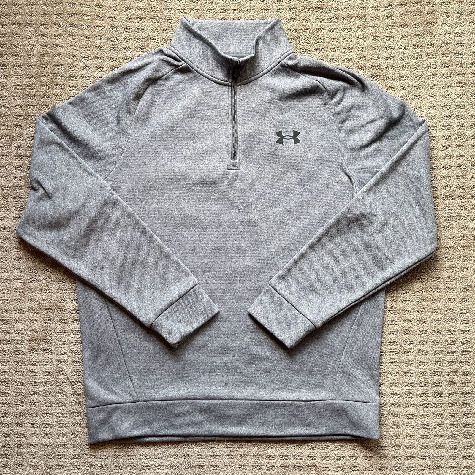 Under Armour Men's Loose Fit Quarter-Zip Fleece Pullover - Gray gallery