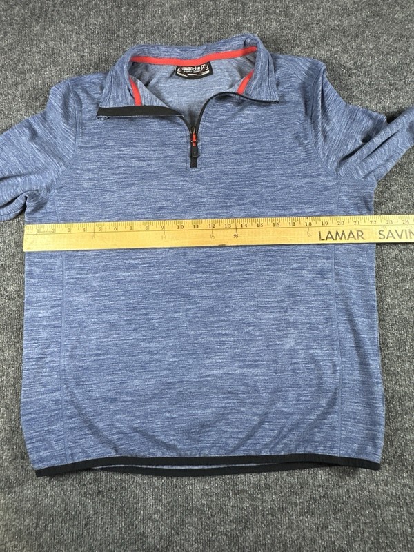 Avalanche Men's Medium Blue Quarter Zip Top Stand Up Pullover gallery