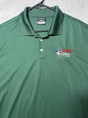 Men’s Nike Golf Dri Fit Green Golfer Outdoor Athletic Polo Shirt L Bulldog Logo