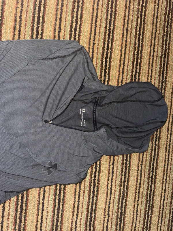 Under Armour Pullover Men's M Black/Dark Grey Threadborne Fitted 1/4 Zip Shirt gallery