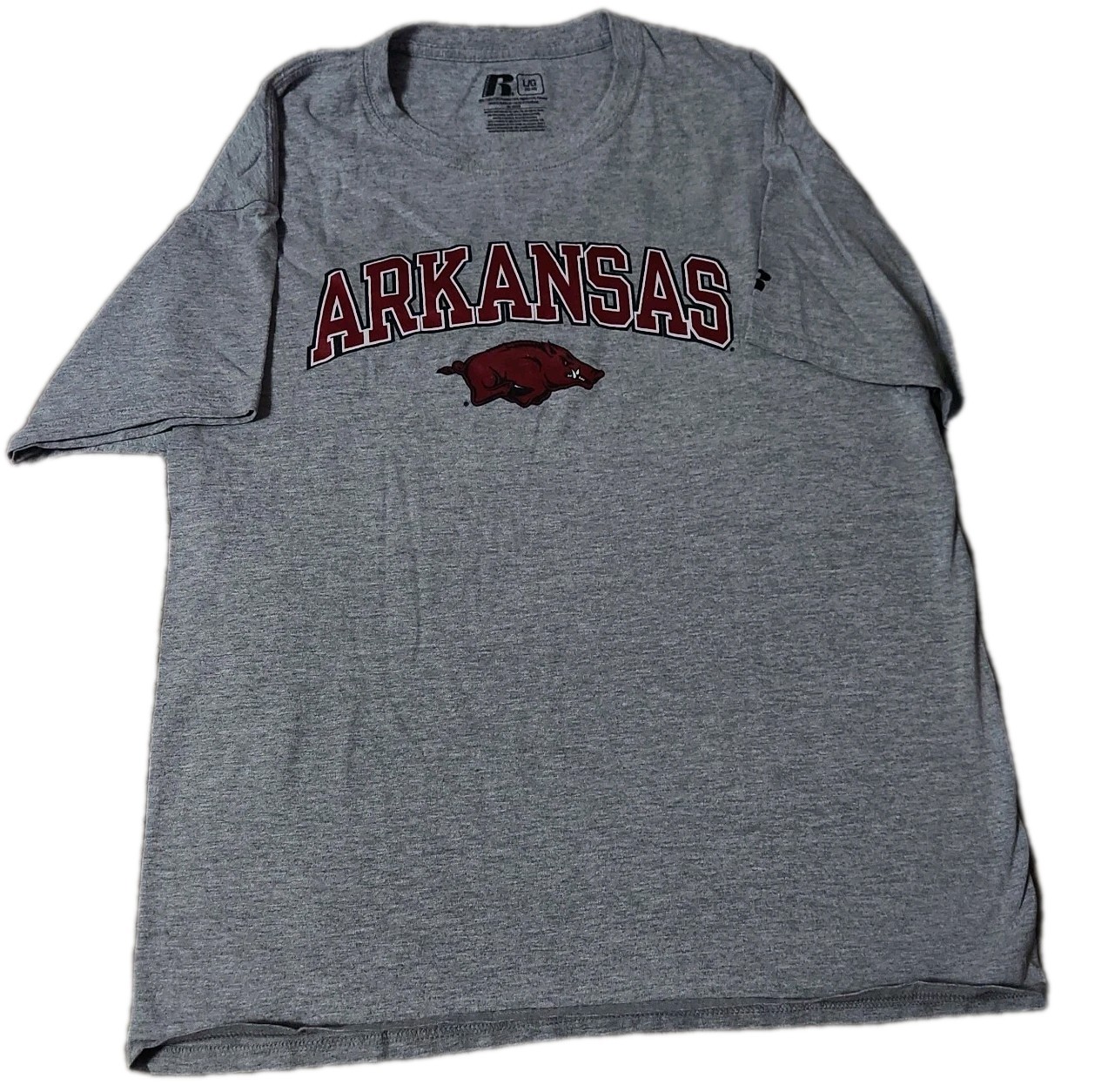 🔥 Russell Arkansas Razorbacks Shirt Gray Mens Large 42-44 28x21 gallery