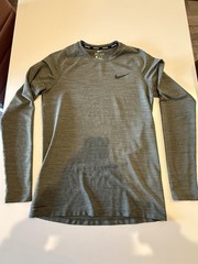 Nike Pro Dri-FIT Long Sleeve Athletic Training Shirt Olive Green Size Medium