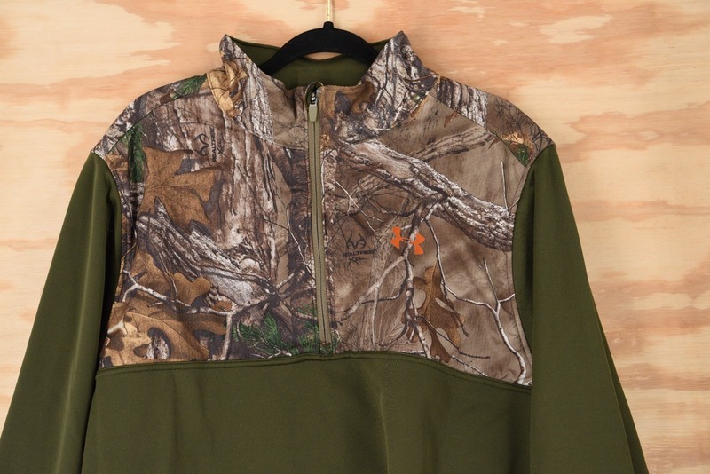 Under Armour Caliber 1/4 Zip Realtree Olive Green Pullover Mens 2XL - 1259217 gallery