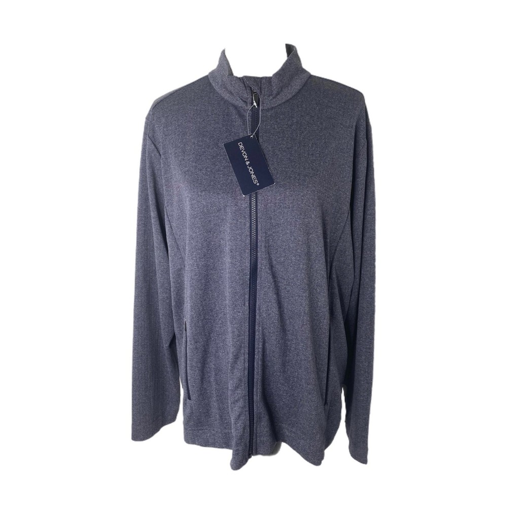 Devon & Jones Shirt Mens 3XL Blue High Neck Heavyweight Long Sleeve