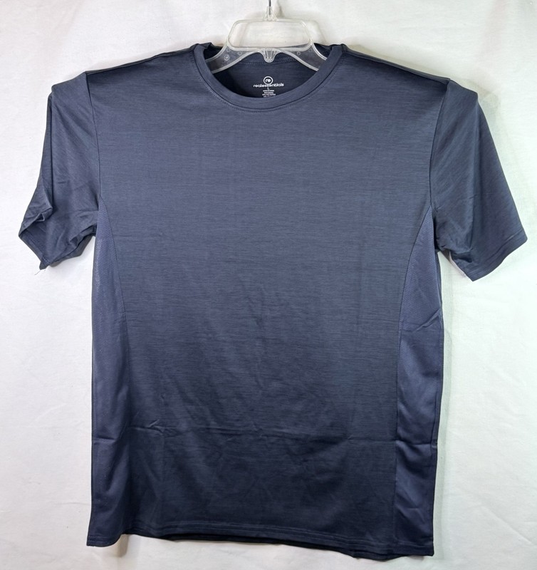 Men's Large blue with Breathable Insert Crew Neck DryFit Gym T-Shirt Brand New gallery