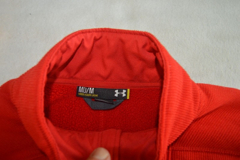 Under Armour Heat Gear Loose Fit 1/4 Zip Long Sleeve Medium Mock Neck Red Ribbed gallery