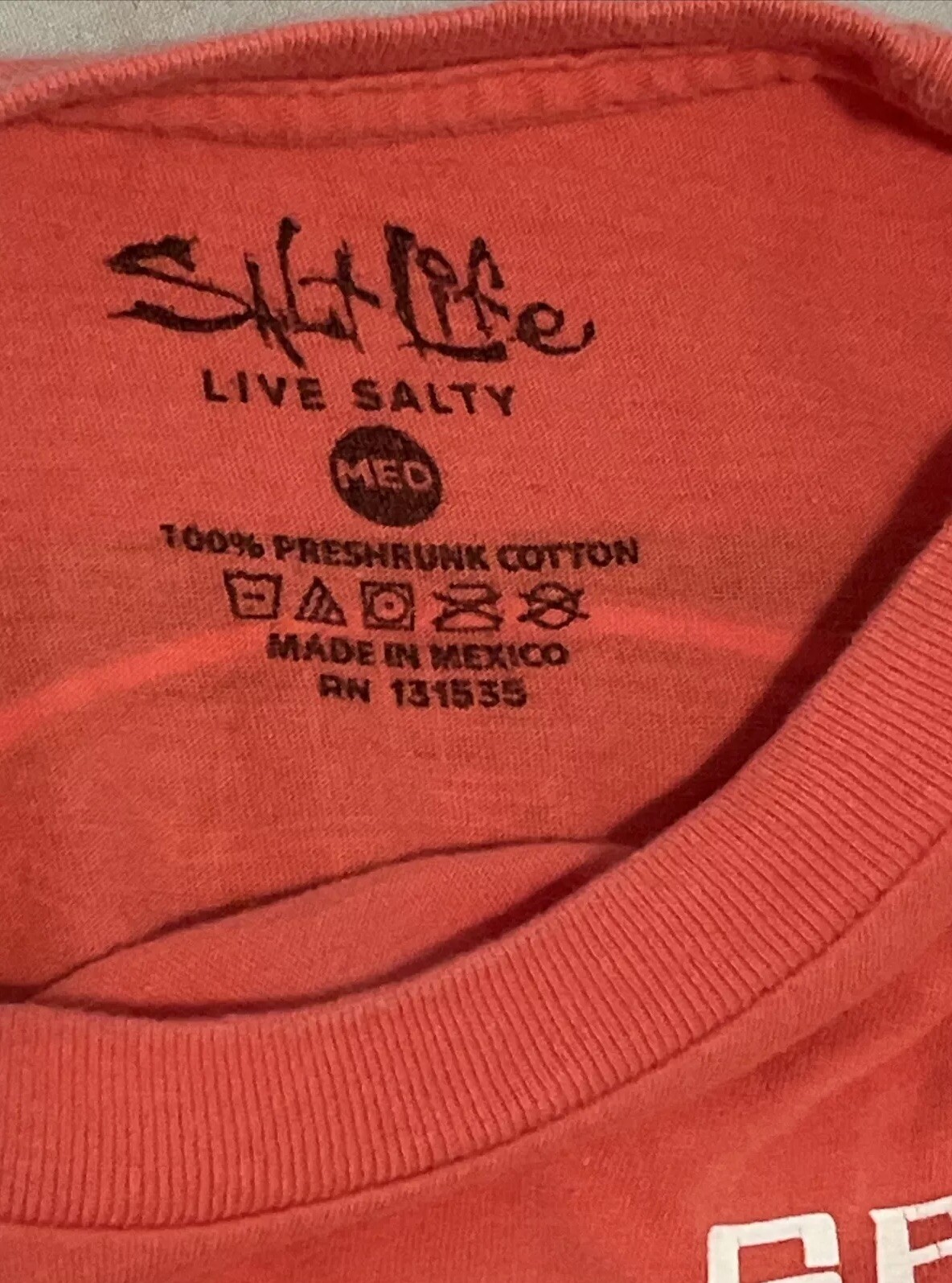 EUC Salt Life Mens Tee Shirt Orange Sz Medium Swordfish Boat Short Sleeves gallery