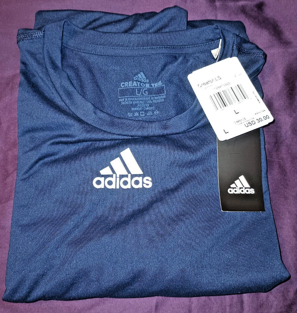 Adidas Men's Creator LS Tee Compression Long Sleeve Shirt EK0124 - NAVY BLUE gallery