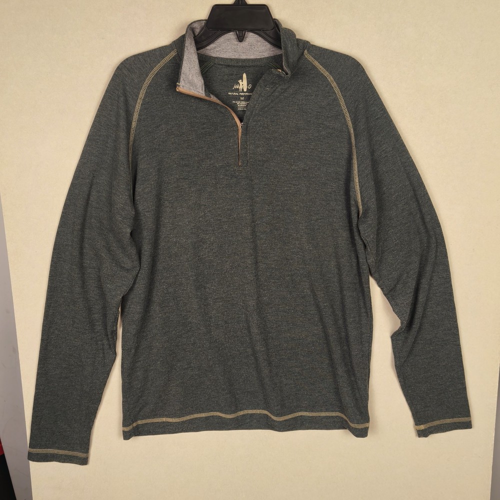 Johnnie-O Natural Performance Bamboo Blend 1/4 Zip Pullover Mens Medium Green