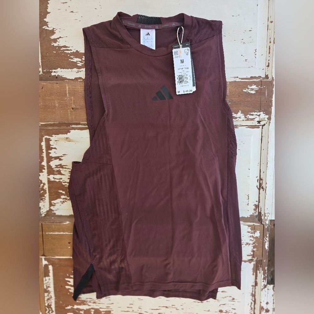 Adidas Maroon Sleeveless D4T INT Tank Top