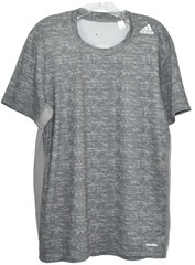 Adidas Men’s Techfit Climate Fitted Gray Space Dye Pattern Athletic Shirt (L)