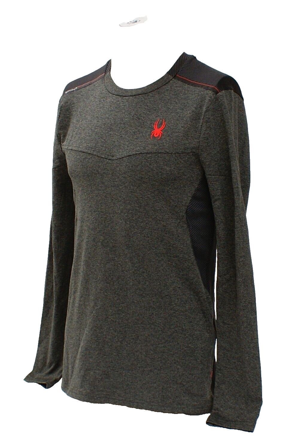 Spyder Men's S Gray & Black ProWeb Crew Neck Long Sleeve Pullover Shirt gallery