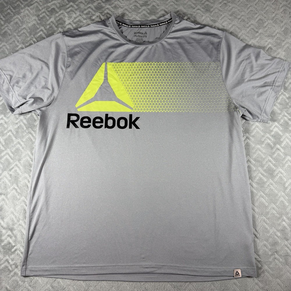 Reebok Performance Activewear Athletic Men’s T-shirt 2XL Gray Short Sleeve Tee