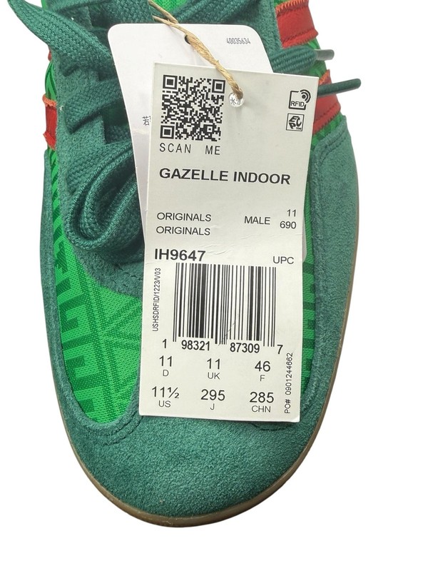 Adidas Gazelle Indoor Sneakers Green Red Size 11.5 US gallery
