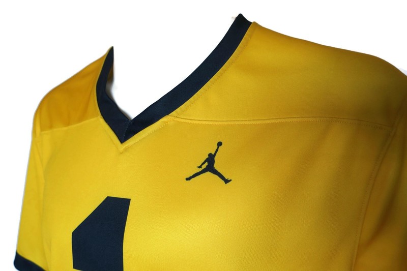 Jordan Yellow Dri-Fit Short Sleeve Jersey size Large gallery