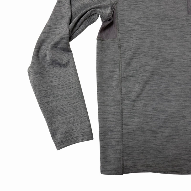 NIKE Running Large Gray 1/4 Zip Pullover Long Sleeve Quick Dry Logo Thumb Holes gallery