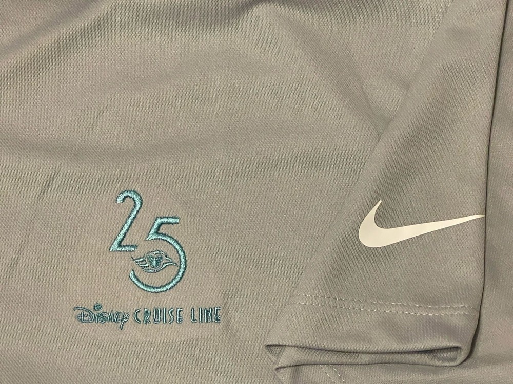 DISNEY CRUISE LINE DCL NIKE 25TH SILVER ANNIVERSARY DRI-FIT POLO MEN MEDIUM NEW