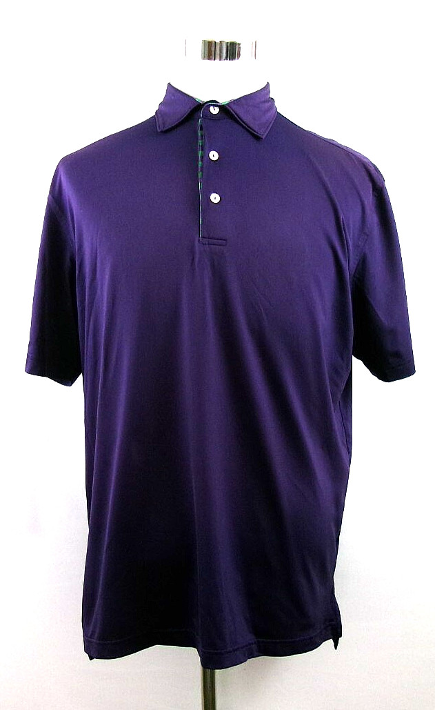 Peter Millar Summer Comfort Polo Shirt Mens Medium Purple Lavender Short Sleeve gallery