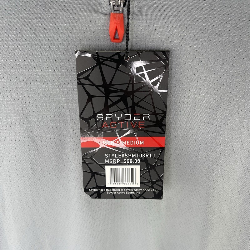 Spyder Active Mens Gray 1/4 Zip Pullover ProWeb Quick Dry Medium NWT gallery