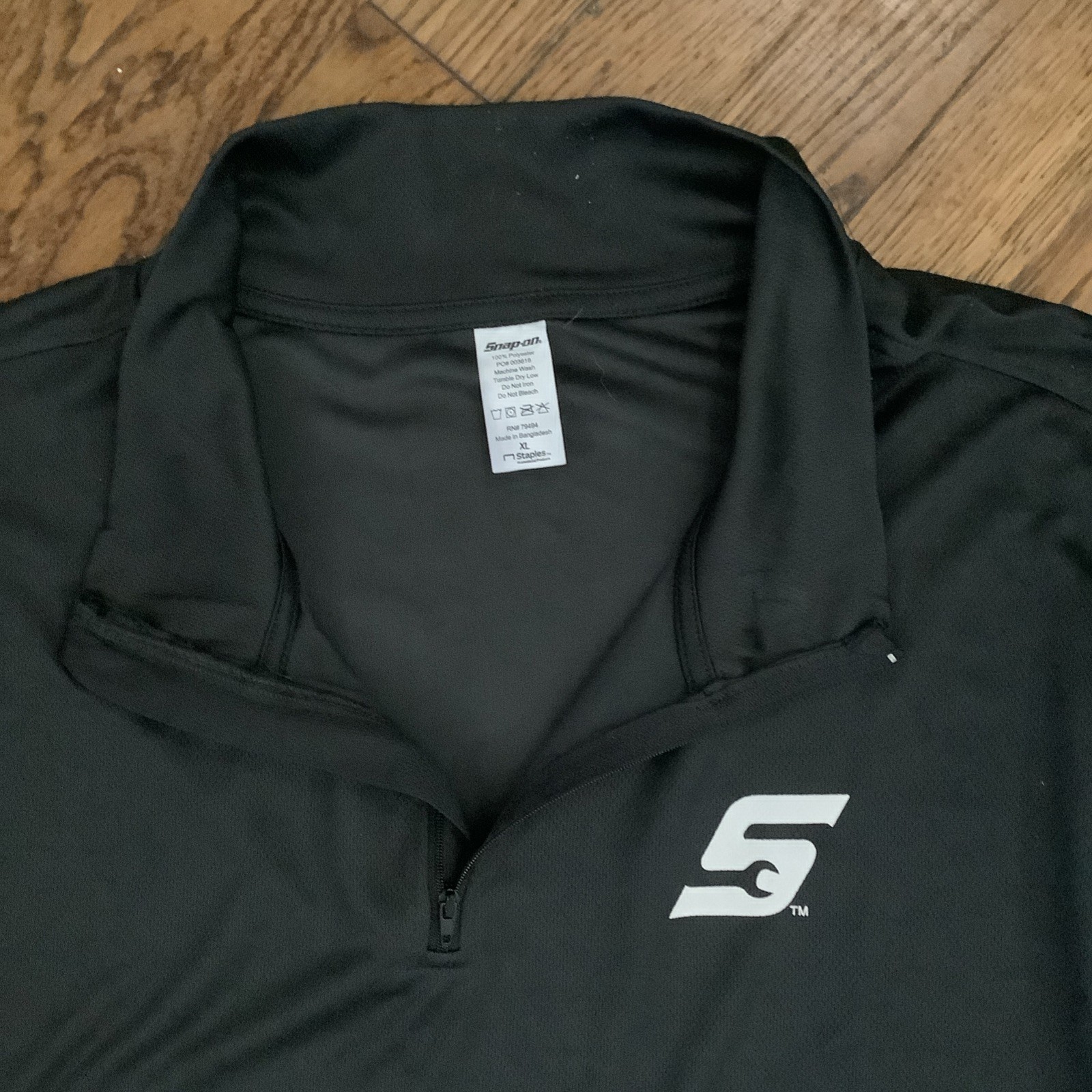 Snap-on Pullover Mens Black Zip Performance Long Sleeve Athletic XL gallery
