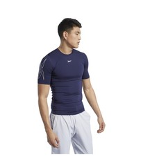 Reebok Mens United By Fitness Compression Basic T-Shirt, Blue, Medium