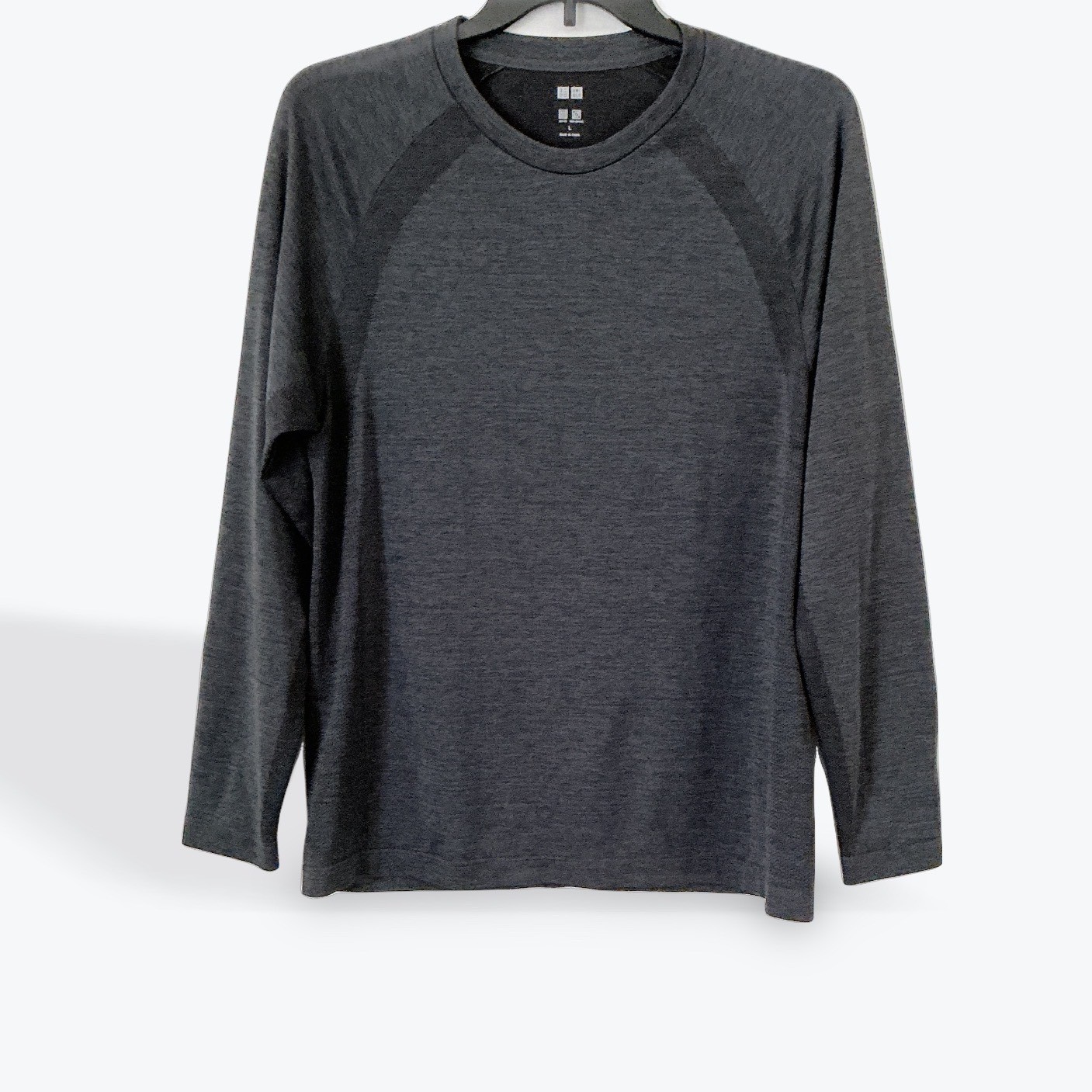 Uniqlo Dry-Ex Mens Long Sleeve Performance Shirt Gray Heather L 441617 gallery