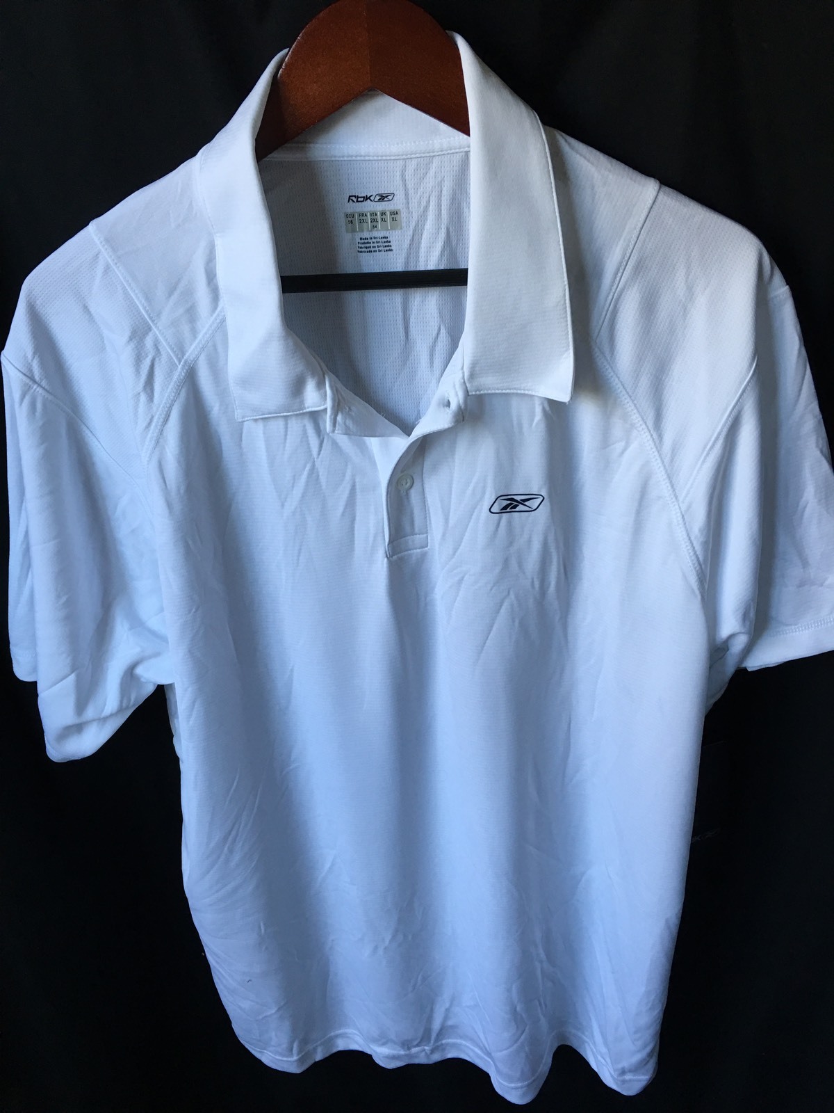 NWT Reebok Hydromove Men's Solid White Short Sleeve Polo Shirt Extra Large XL gallery