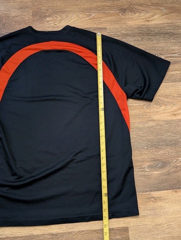 Nike Y2K Embroidered Swoosh Athletic Blue and Orange Crew Neck Tee Men’s Size L gallery