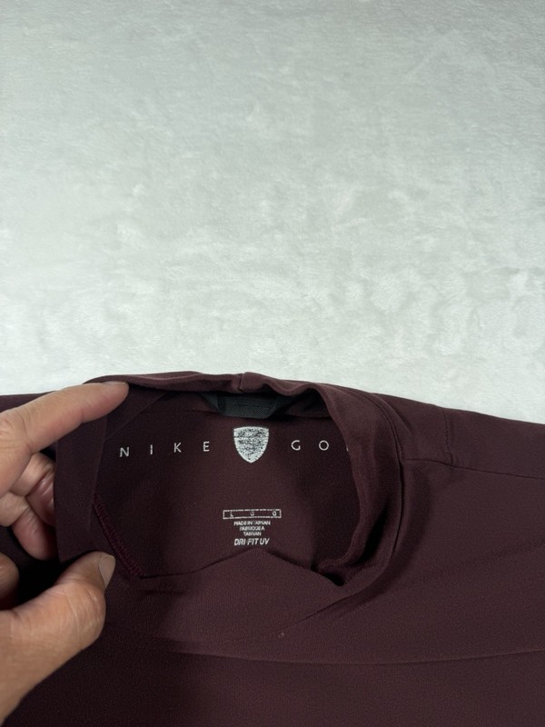 Vintage Y2K Nike Long Sleeve Golf Mock Neck Shirt Embroidered Maroon L gallery