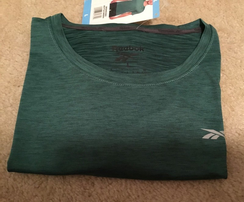 Men’s REEBOK Fitness SS Bottle Green Shirt - SZ LG - NWT gallery