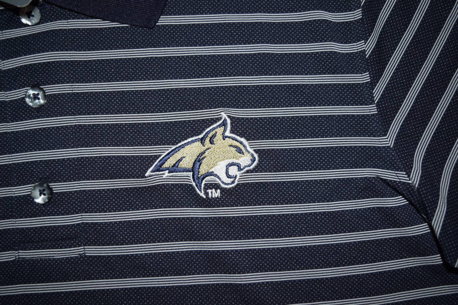 NWT Mens Knights Apparel MONTANA STATE BOBCATS Striped Short Sleeve Polo Shirt M gallery