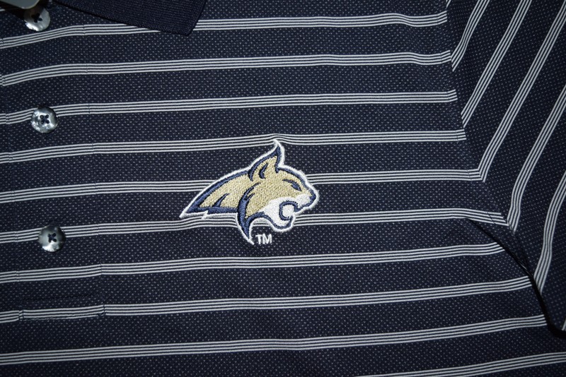 NWT Mens Knights Apparel MONTANA STATE BOBCATS Striped Short Sleeve Polo Shirt M gallery